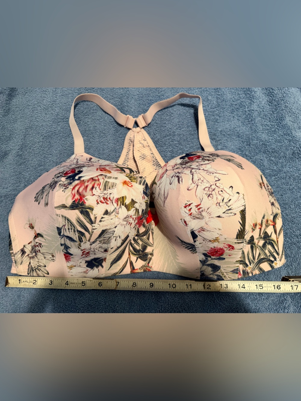 Cacique Pink Floral Racerback T-Shirt Bra